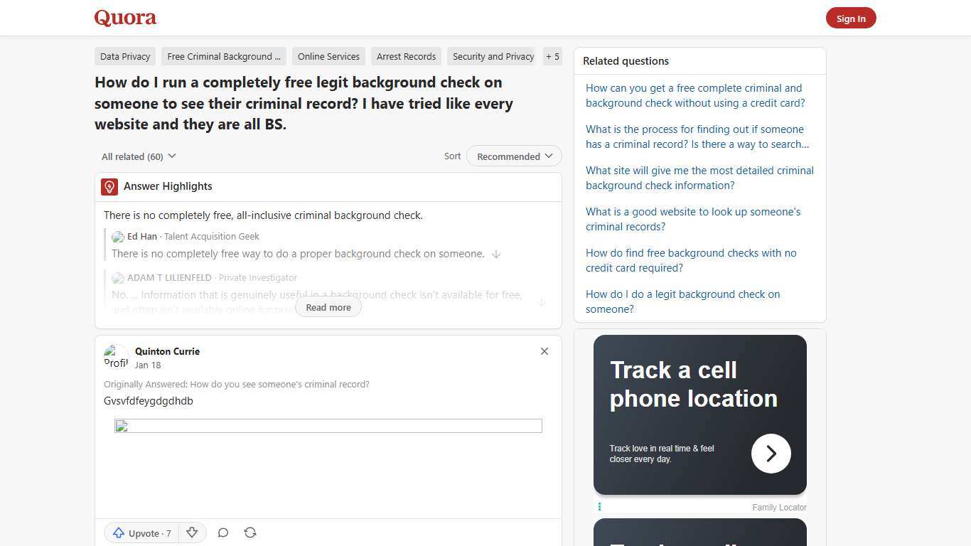 How to run a completely free legit background check on someone to see their criminal record - Quora